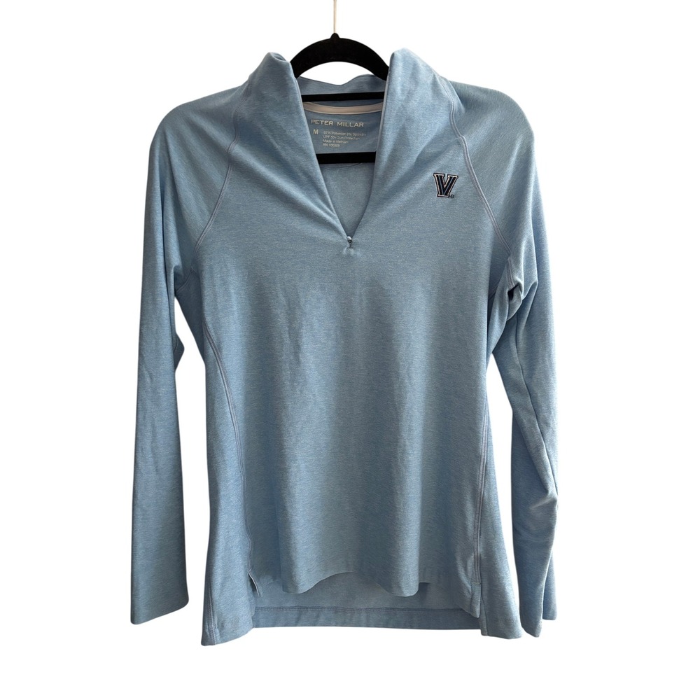 Peter Millar Villanova Wildcats Women Blue Quarter Zip Pullover Crown Sport M